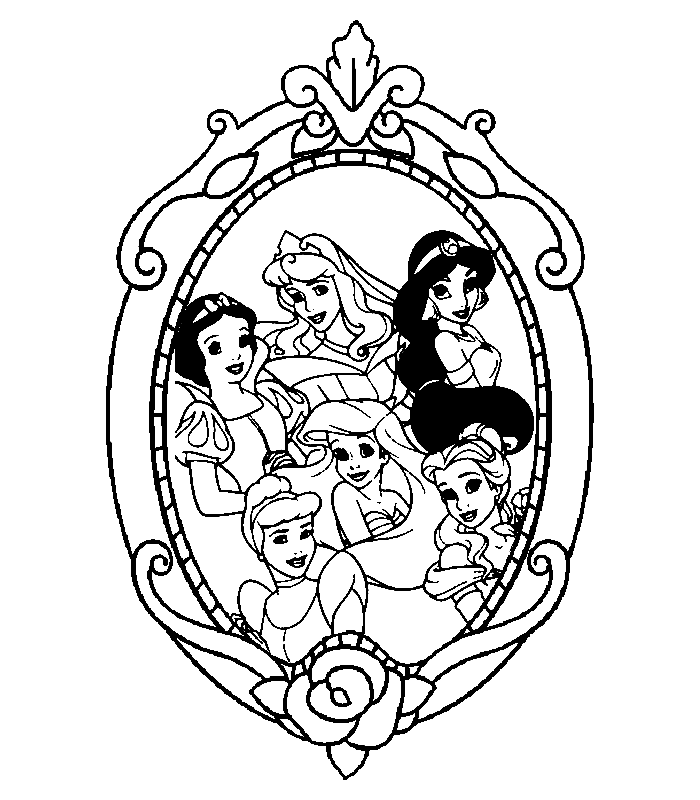 coloring pages of Disney Princesses