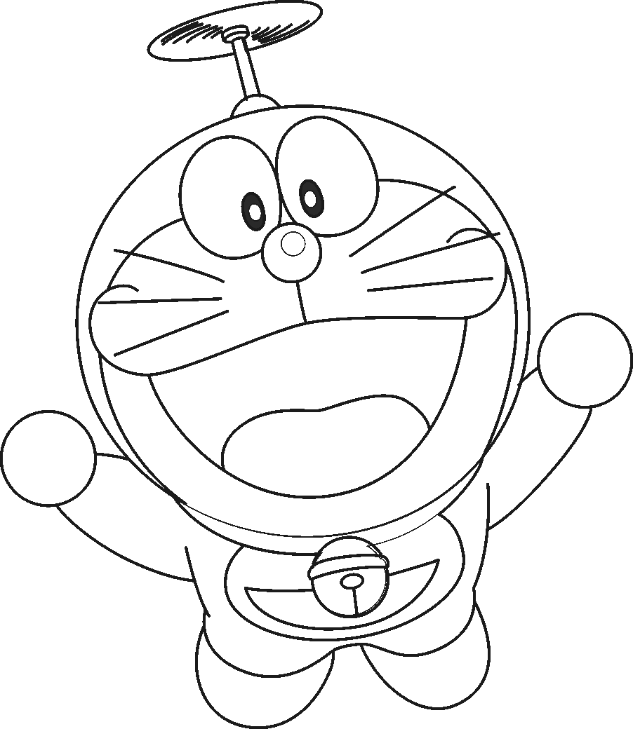 Flying Doraemon Cartoon Coloring Pages | Cartoon Coloring pages