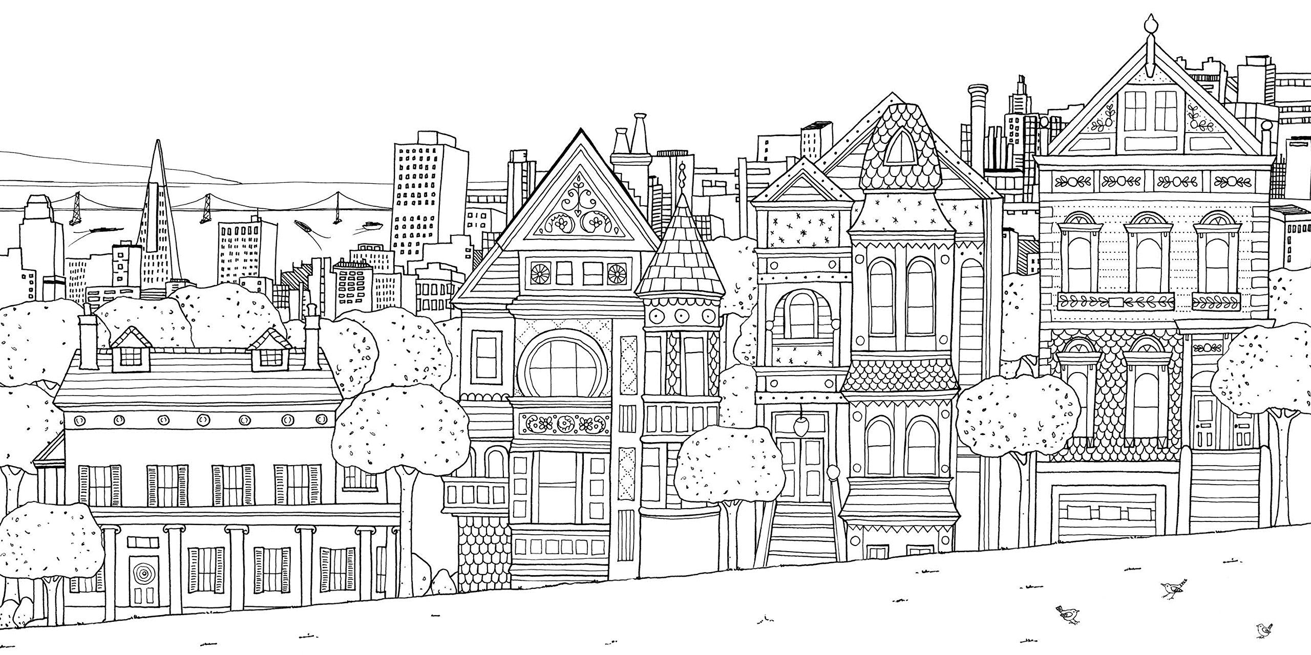 city map coloring page - Clip Art Library