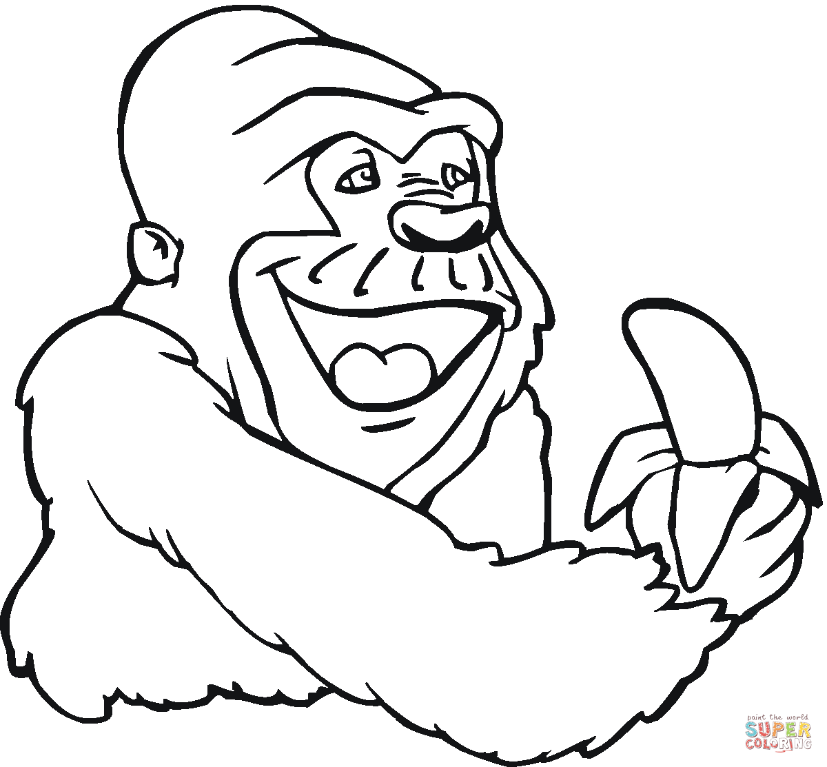 Free Cute Gorilla Coloring Pages, Download Free Cute Gorilla Coloring