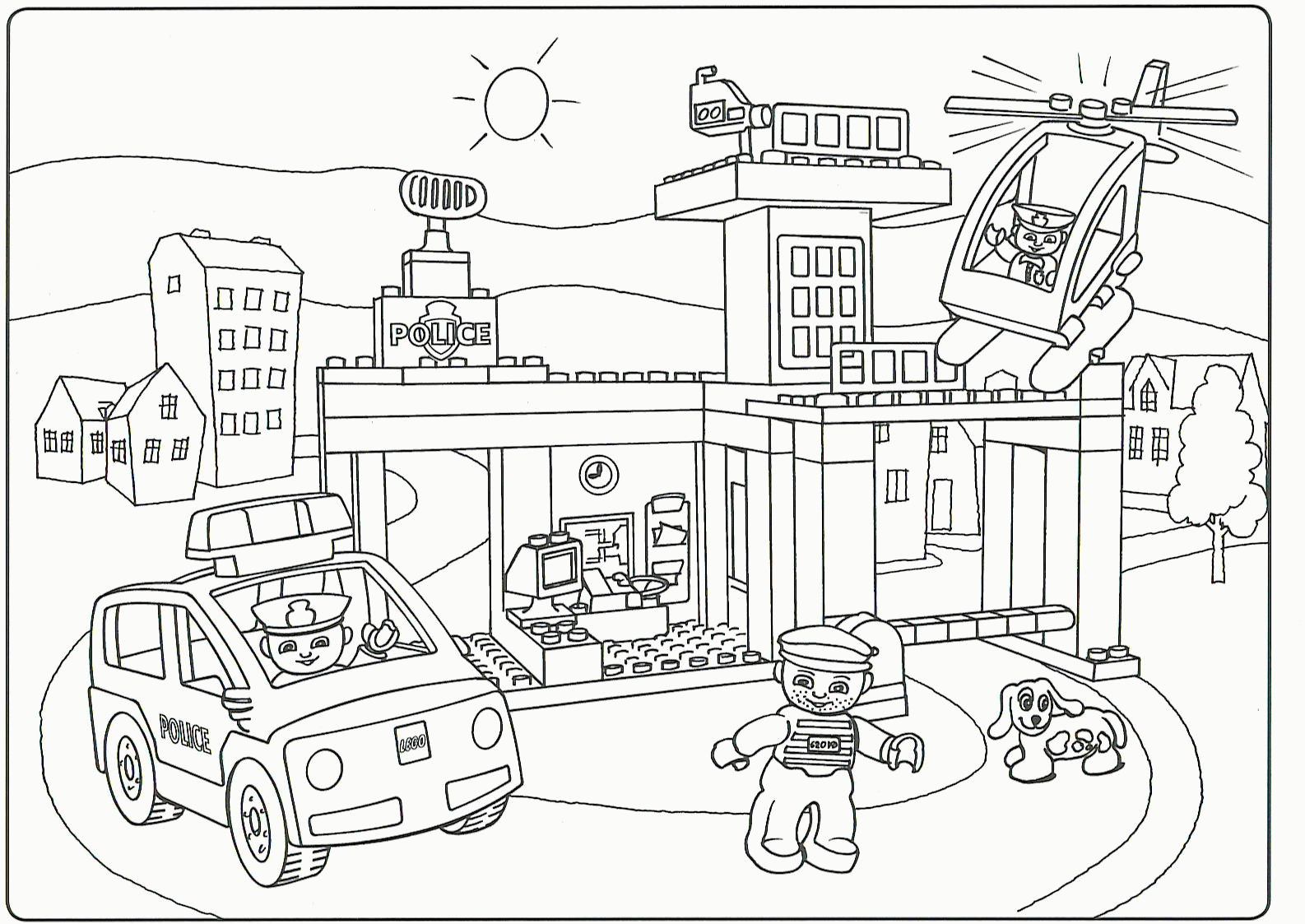 lego construction coloring pages