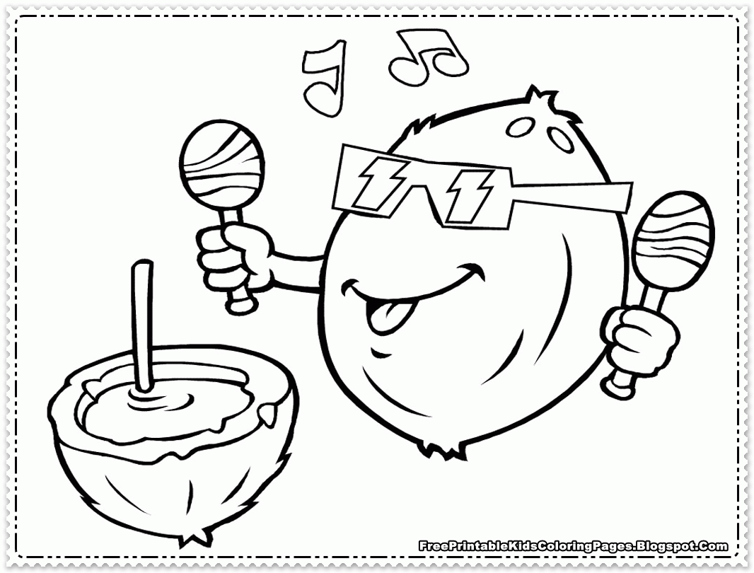Coconut Printable Coloring Page - Free Printable Kids Coloring Pages