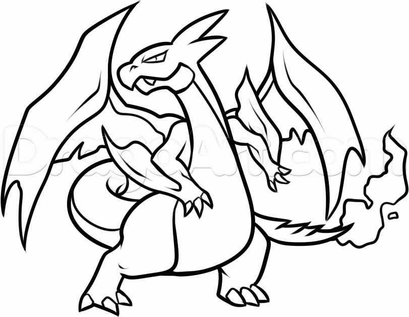Charizard Mega Evolution Coloring Pages | High Quality Coloring Pages