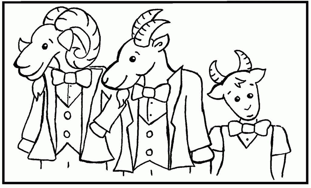 Awareness Three Billy Goats Gruff Coloring Page 