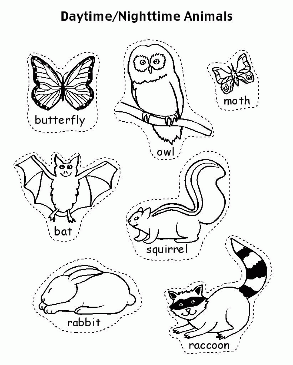 night animals coloring pages   Clip Art Library