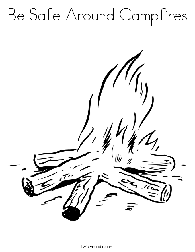 Be Safe Around Campfires Coloring Page 
