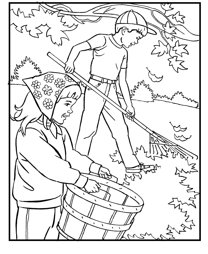 Cooperation Family In Autumn| Coloring Pages for Kids #bTj
