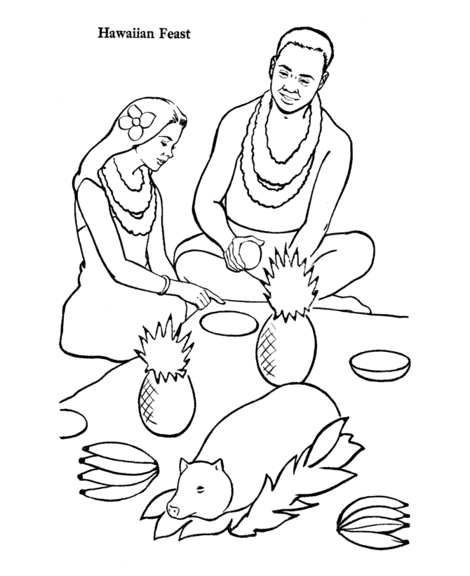 Luau Coloring Page | Coloring Pages for Kids and for Adults