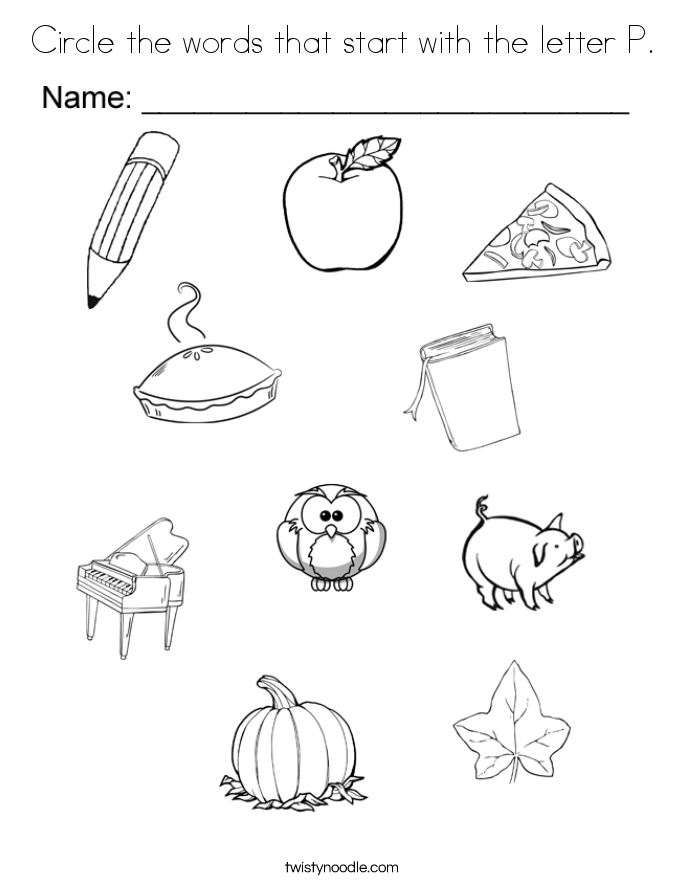 Letter P Coloring Pages 