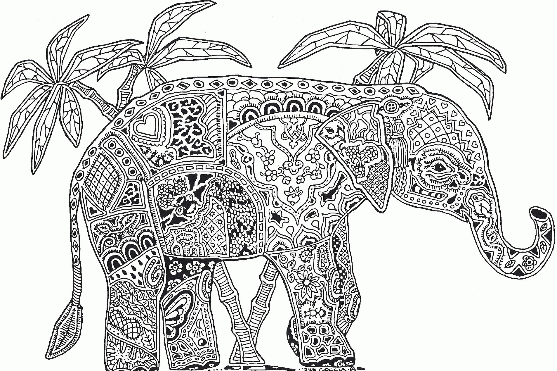 super detailed abstract animal coloring pages
