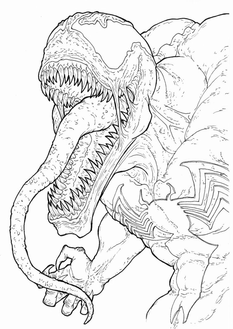 venom colouring pages to print - Clip Art Library