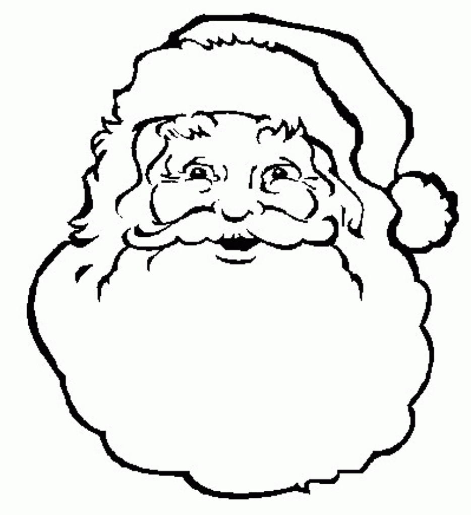 Santa Face Coloring Pages For Christmas Free Printable | Christmas