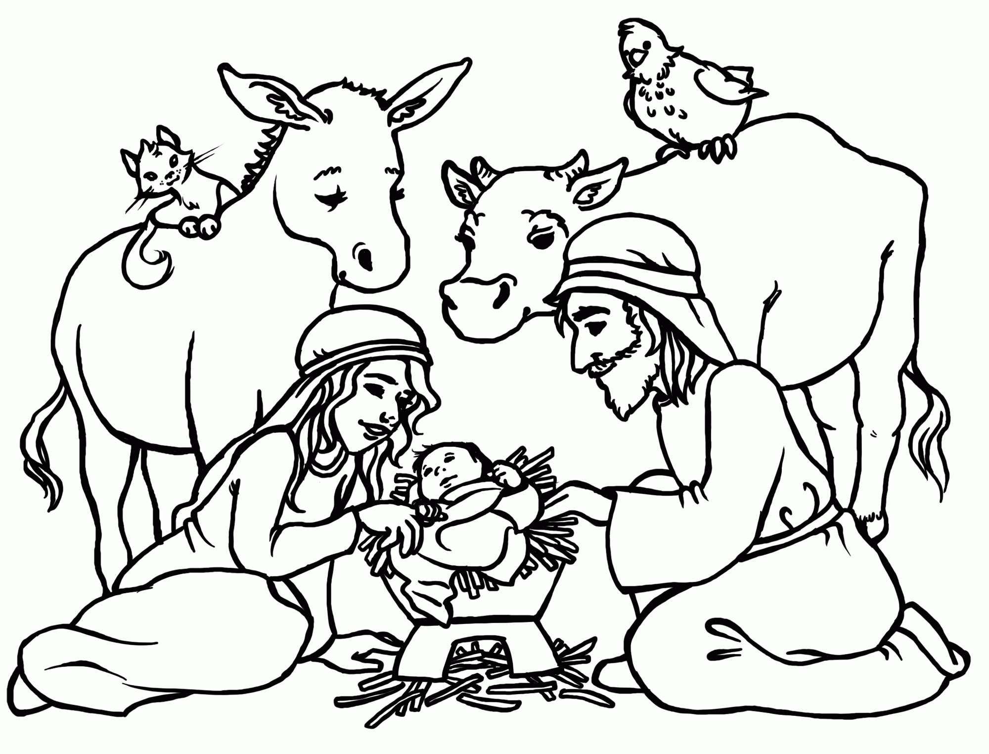 coloring pages of the birth of jesus