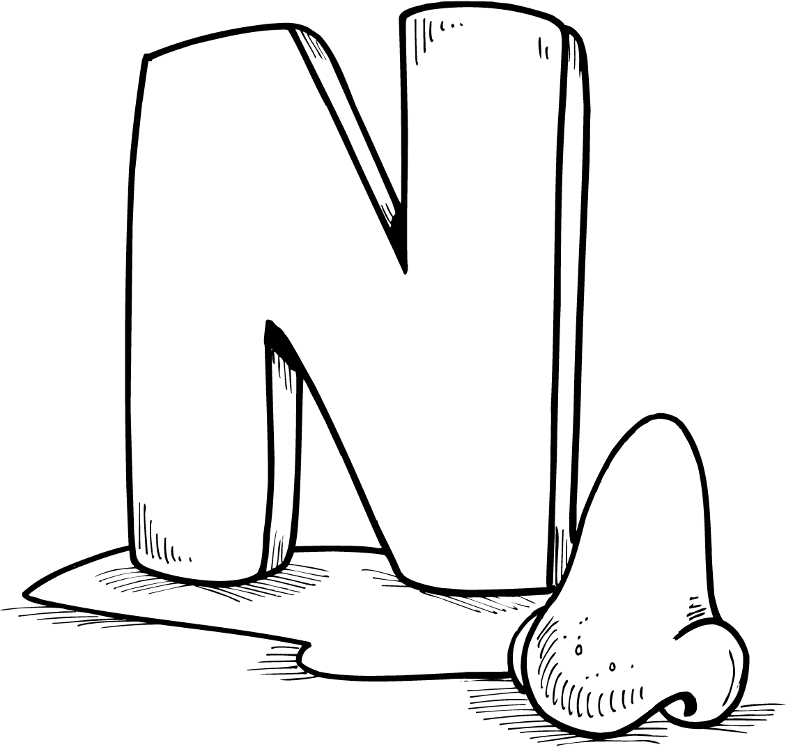 Letter n coloring pages preschool printable for kids 
