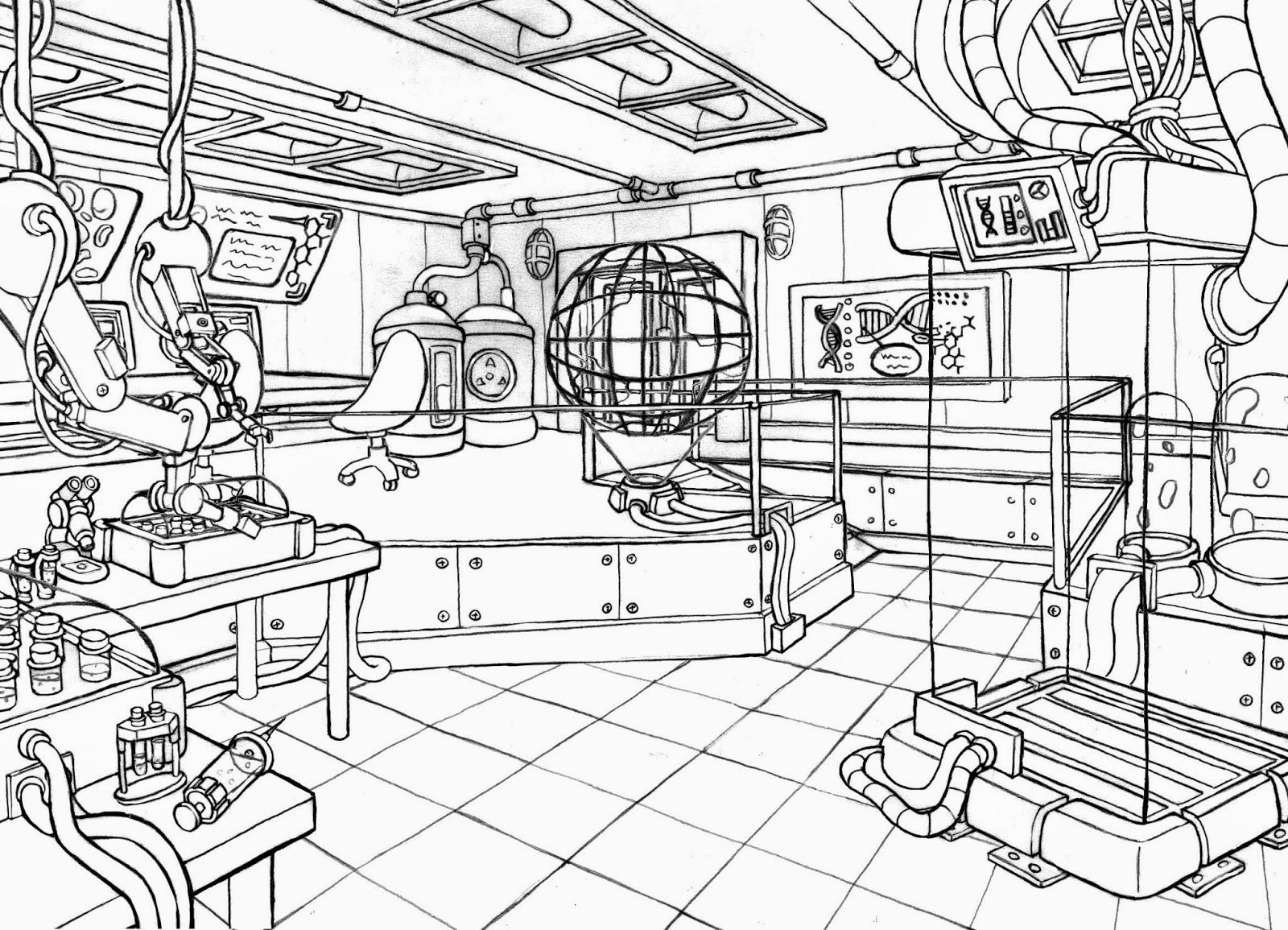 Related Science Lab Coloring Pages, Science Lab