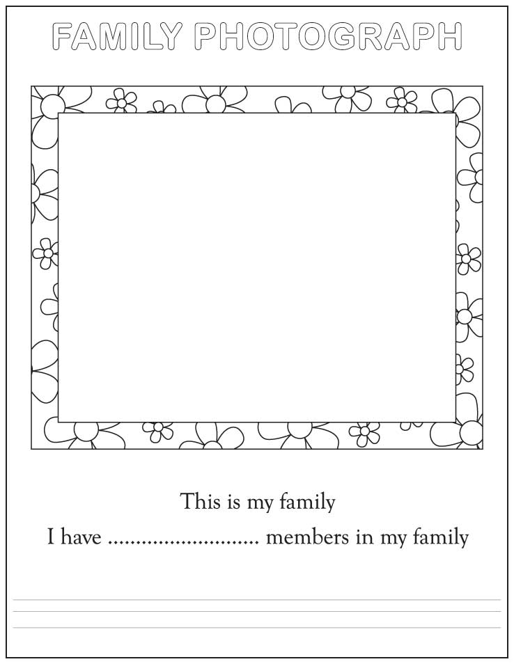 All About Me Coloring Page - Family