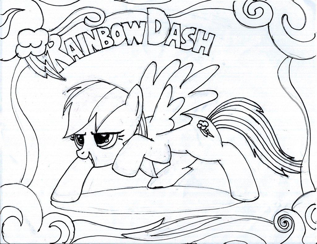 rainbow dash color page | High Quality Coloring Pages