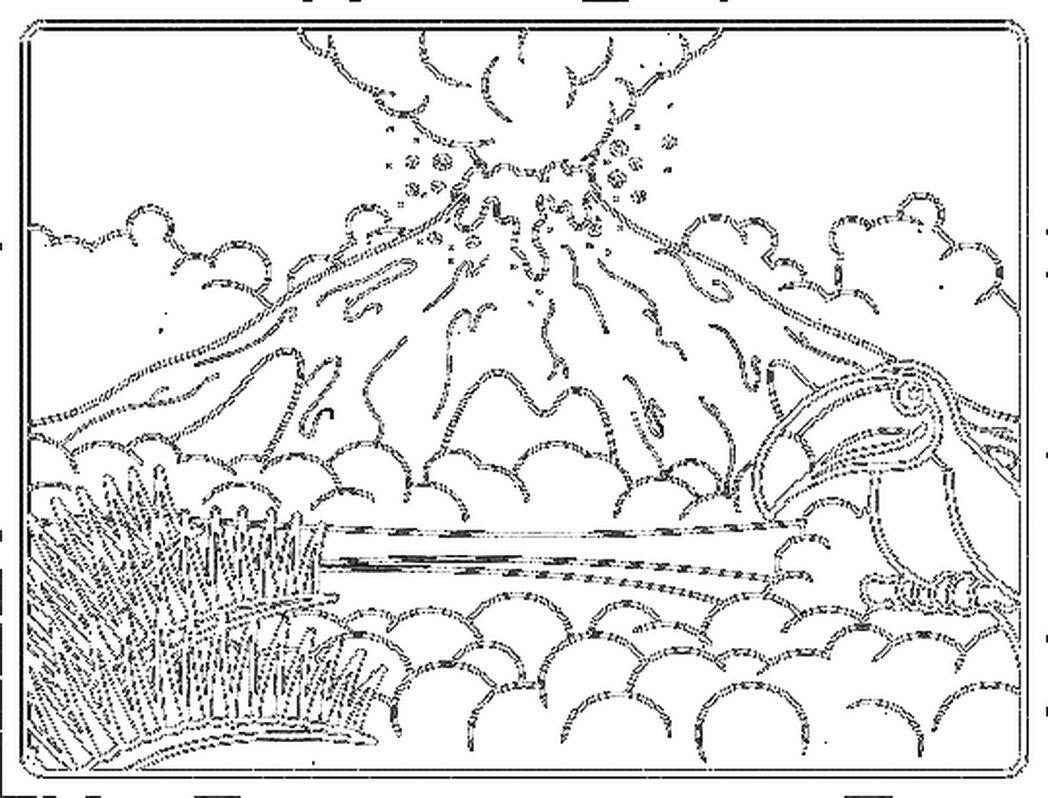 printable coloring volcano colouring page - Clip Art Library