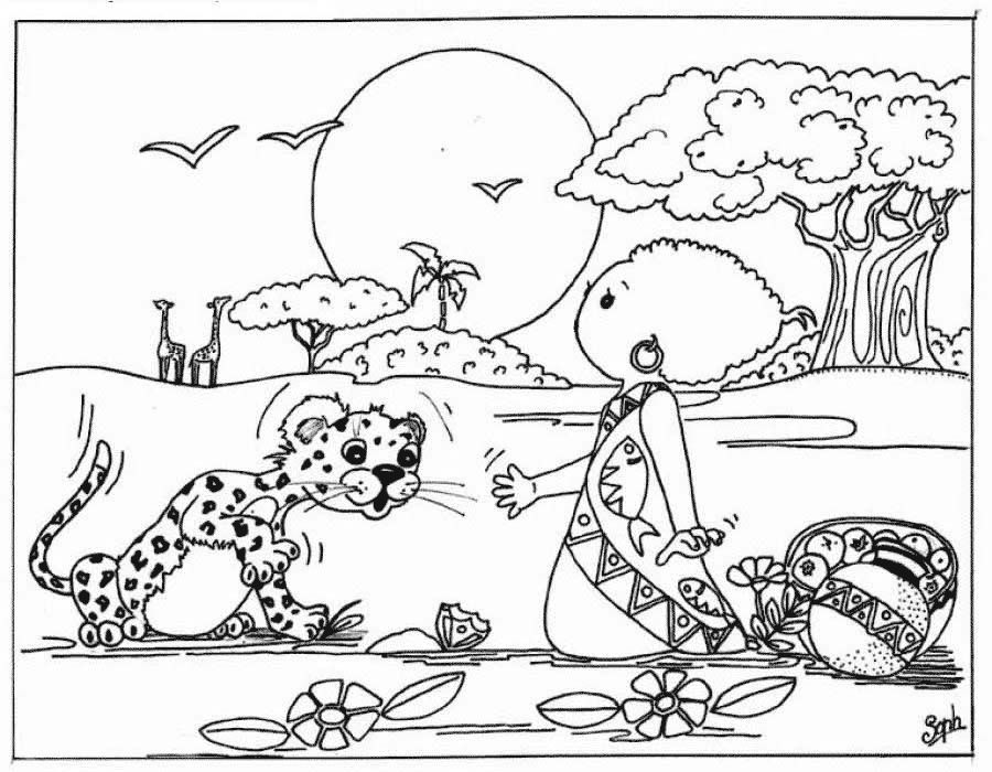 Leopard coloring page - Animals Town - animals color sheet