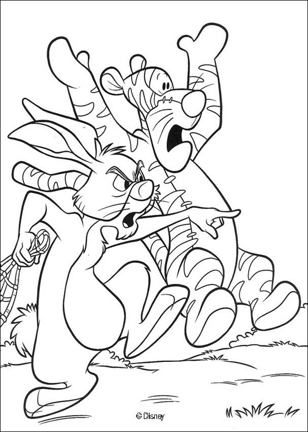 Winnie The Pooh coloring pages - Tigger and Rabbit