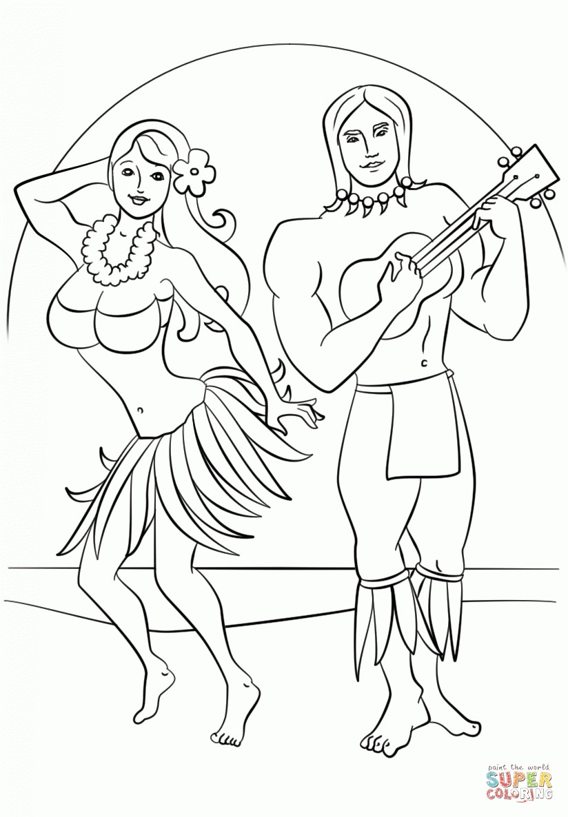 Luau Coloring Pages 