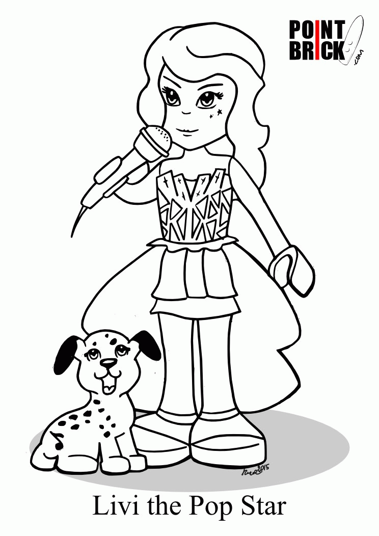 Lego Friends Coloring Pages Pop Star Livi Sketch Coloring Page