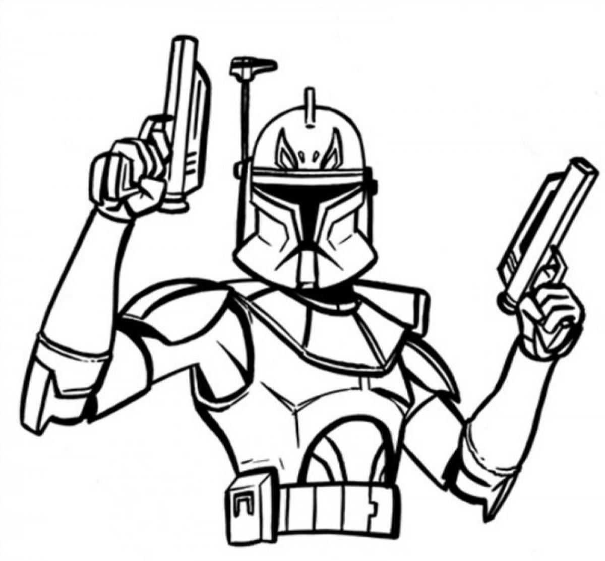 how to draw a clone trooper in battle