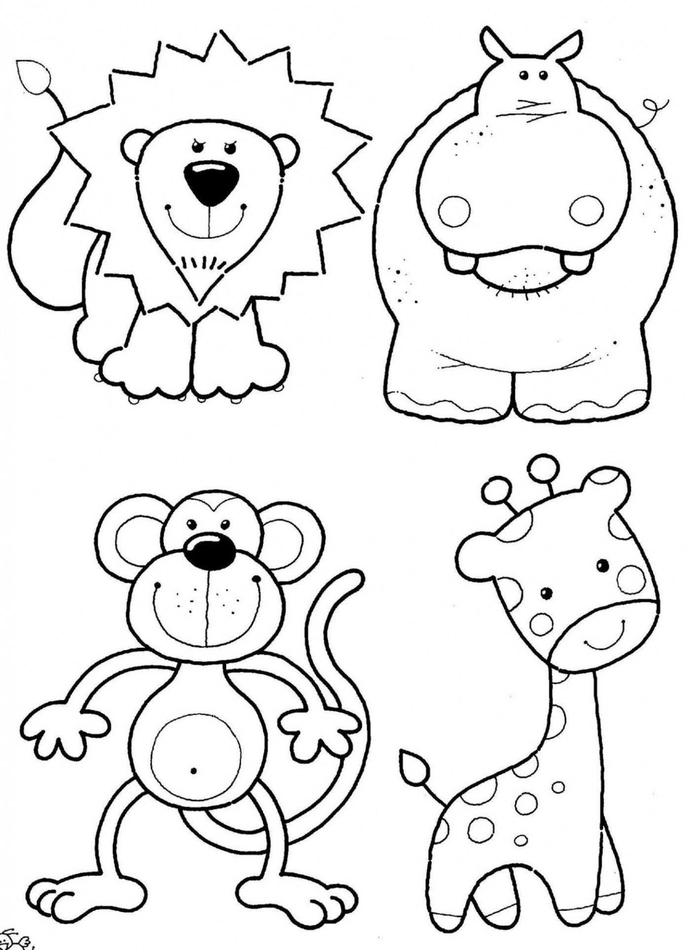 children animal colouring pages   Clip Art Library