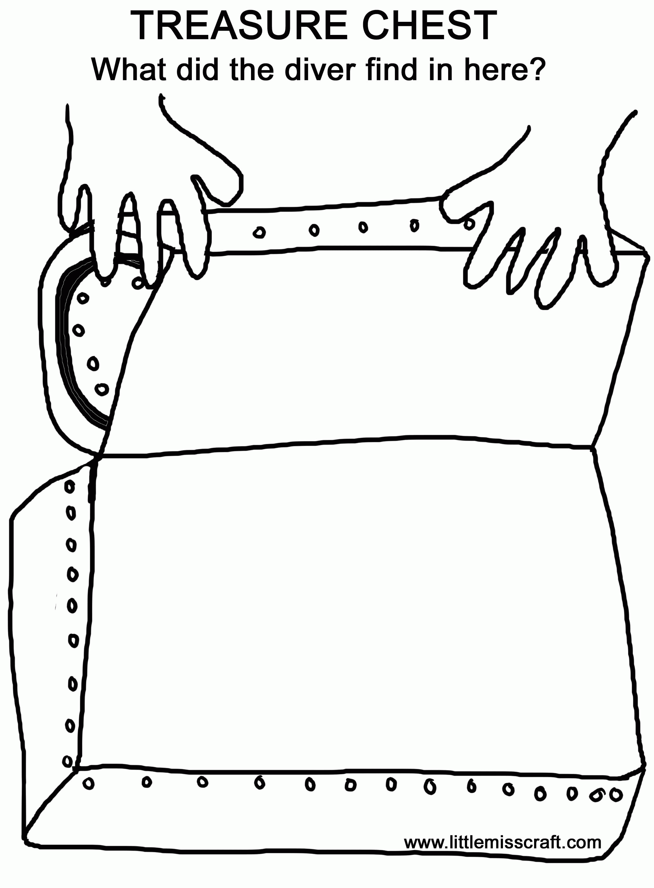 Treasure Chest Coloring Pages Free Underwater Treasure Chest
