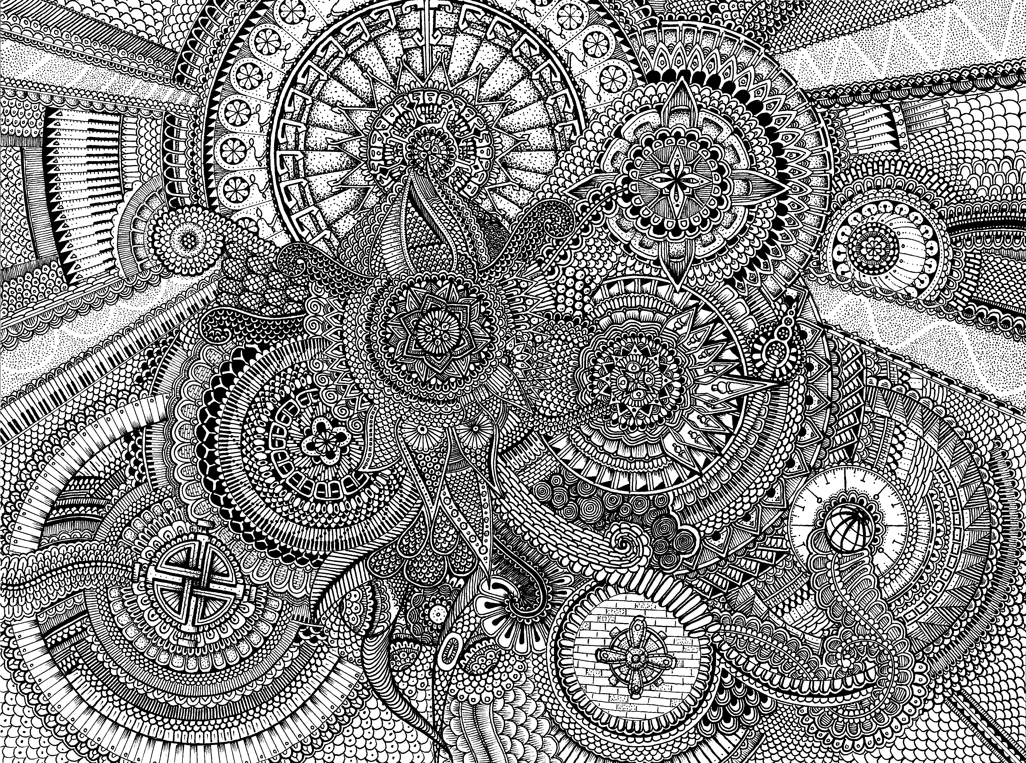 11 Difficult Extreme Mandala Coloring Pages