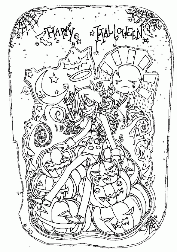 Free Halloween Adult Coloring Pages, Download Free Halloween Adult