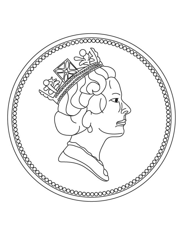 Coin Coloring Page | Coloring Pages for Kids and for Adults