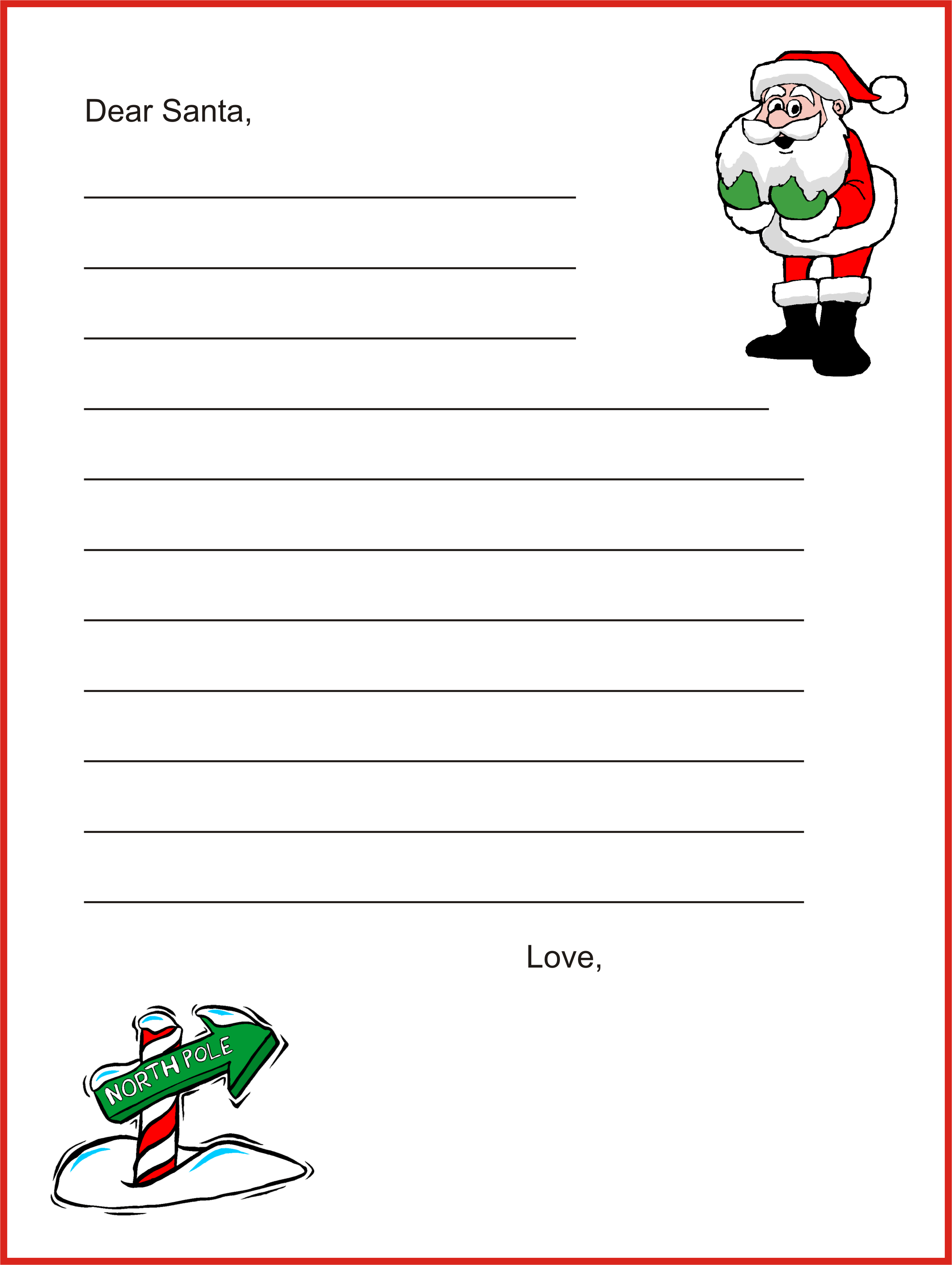 Free Printable Letters To Santa Template Clip Art Library