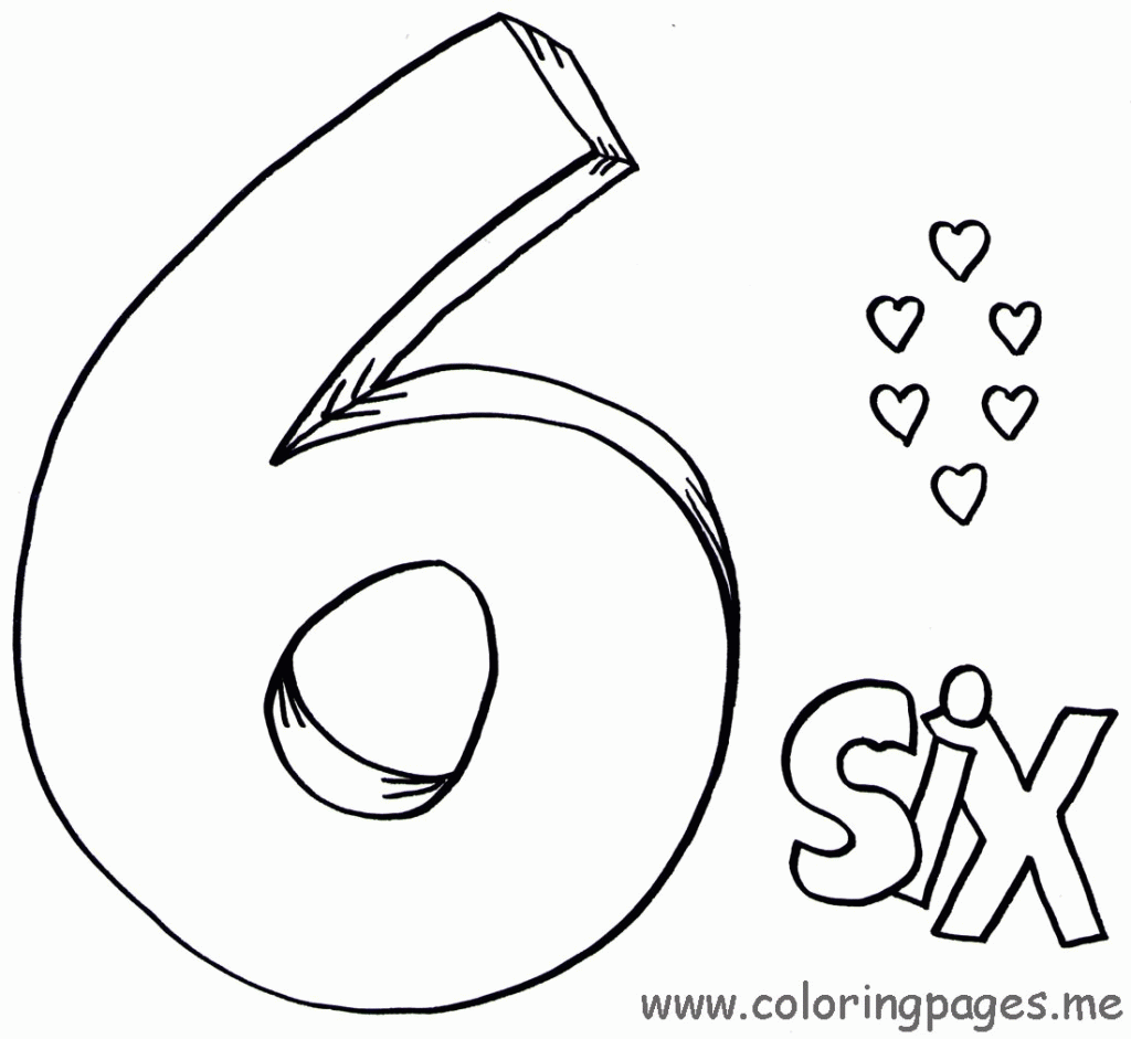 Number 6 Coloring Page Clip Art Library