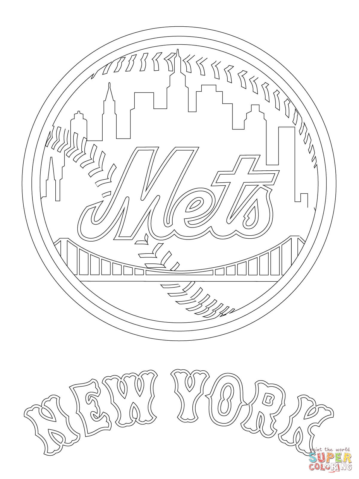 New York Mets Coloring Page