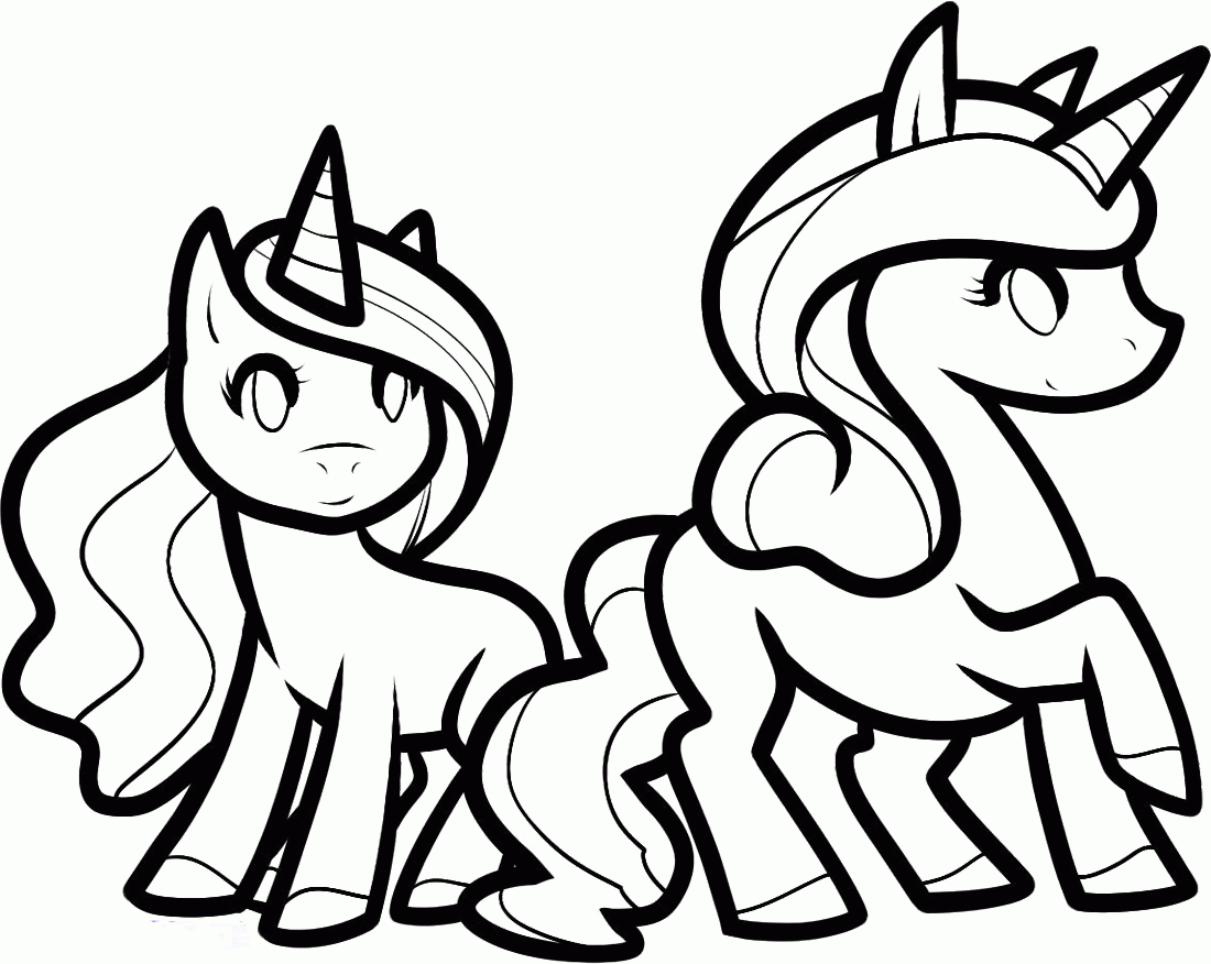 Free Cartoon Unicorn Coloring Pages Cute Download Free Clip Art