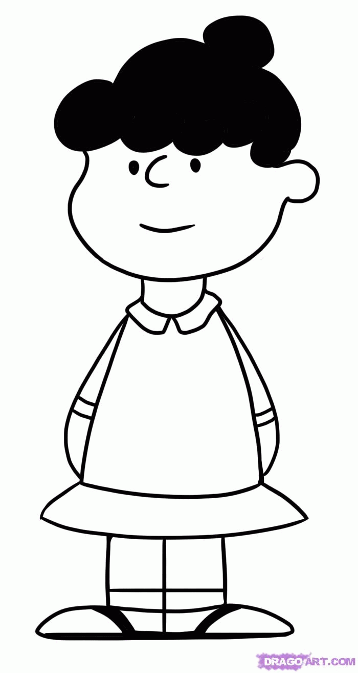 Draw Violet Grey from The Peanuts Gang, Step by Step, Drawing