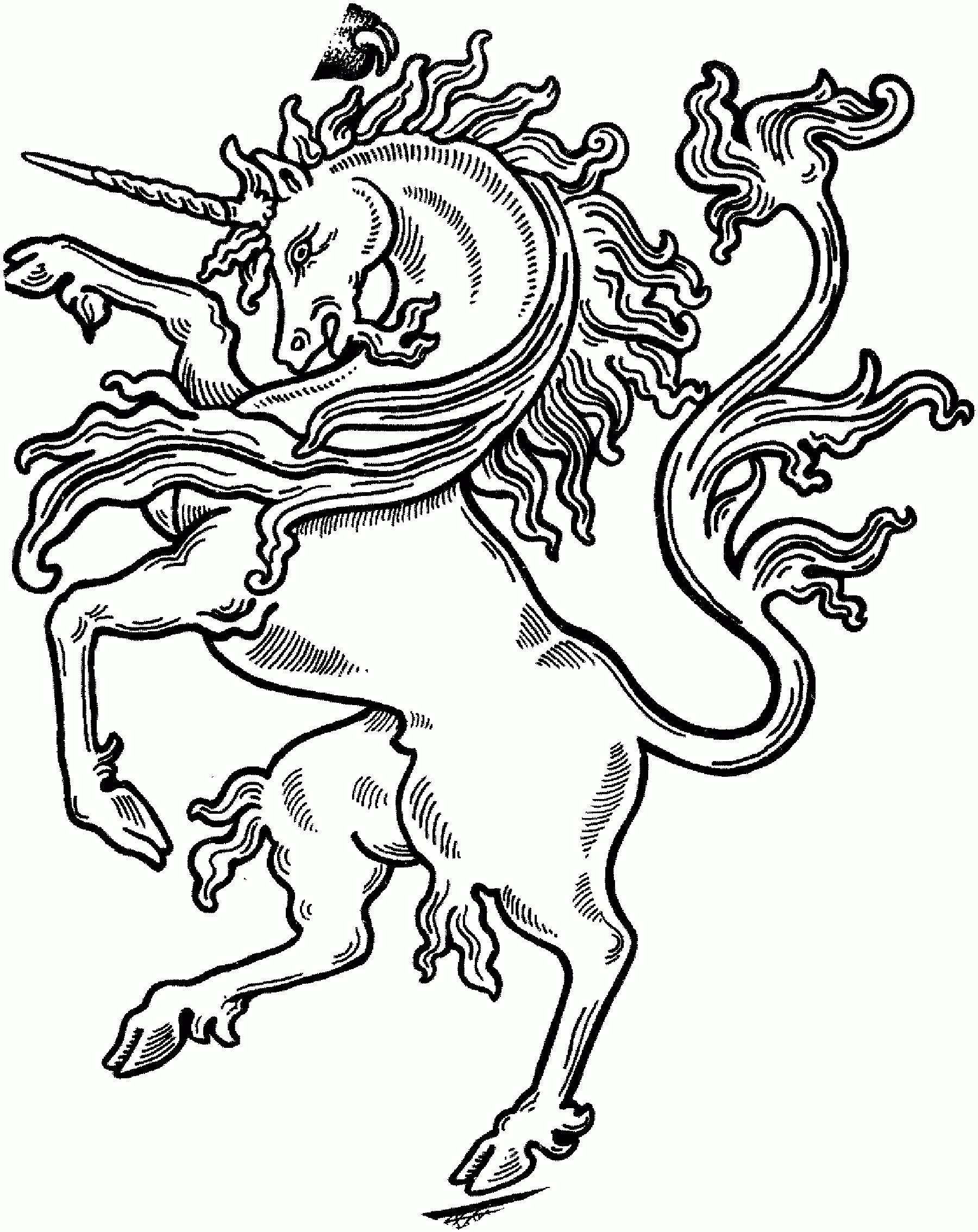 Free Realistic Unicorn Coloring Pages