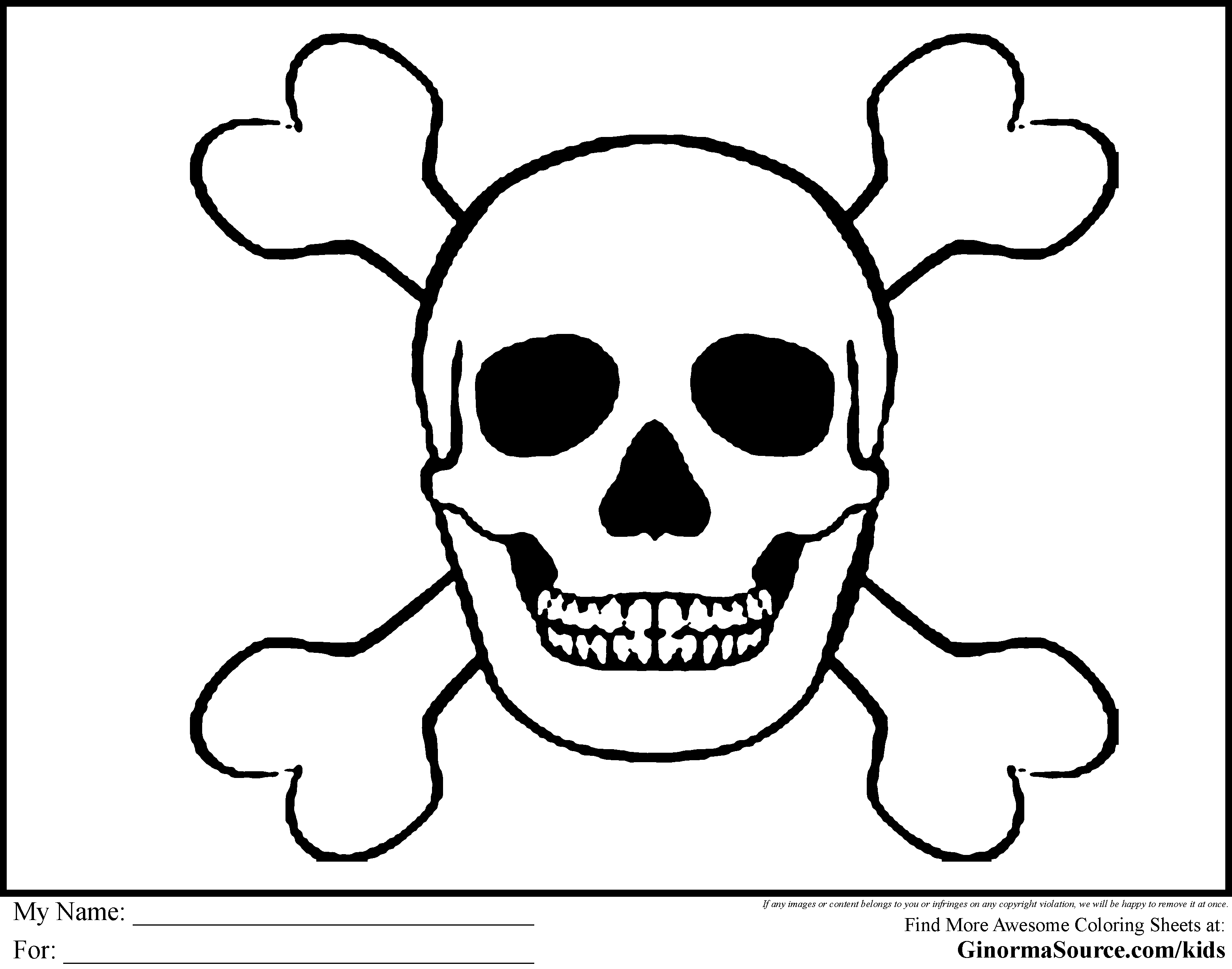Пиратский череп раскраска