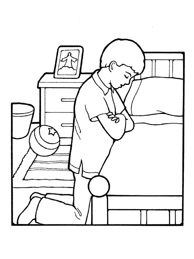 Family Praying Coloring Page Coloring Page