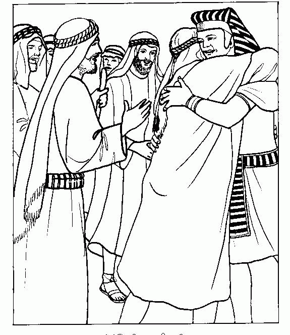 Free Joseph Forgives His Brothers Coloring Page, Download Free Joseph