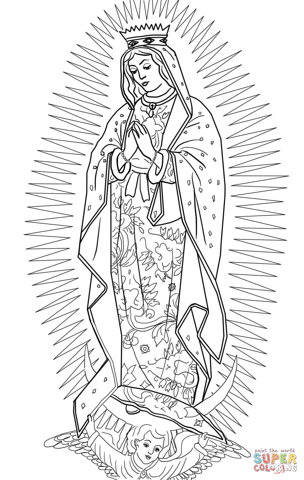 coloring page our nuestra sra de guadalupe - Clip Art Library