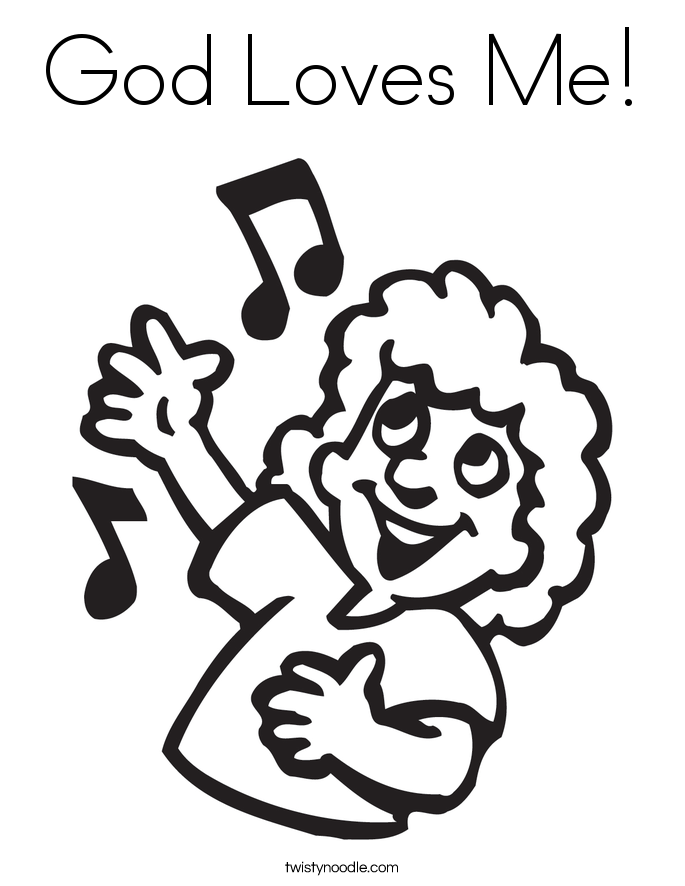 God Loves Me Coloring Page 