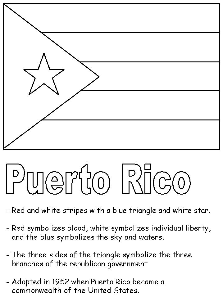 Free Puerto Rico Flag Coloring Page, Download Free Puerto Rico Flag