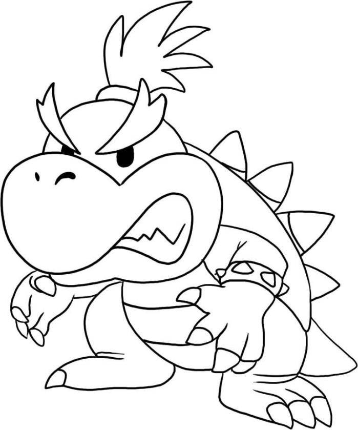 Print Baby Bowser Super Mario Bros Coloring Pages or Download Baby