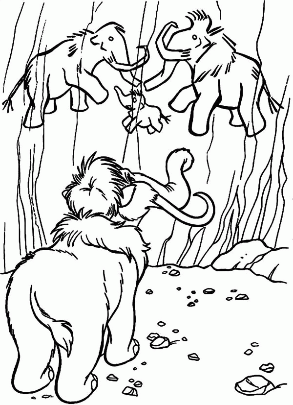 Drawing The Animals of the Ice Age Coloring Pages: Drawing