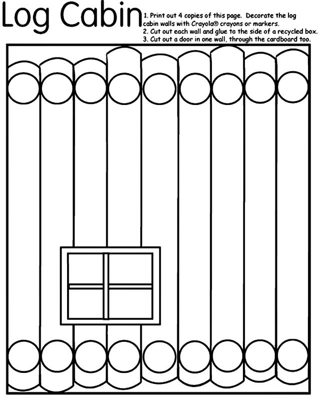 Free Log Cabin Coloring Pages, Download Free Log Cabin Coloring Pages