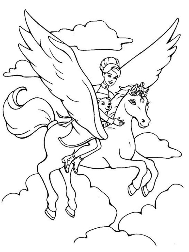 coloring pages barbie horse stable