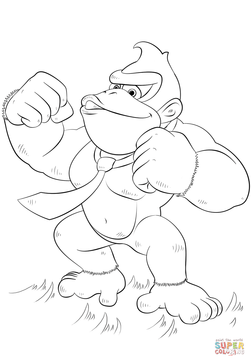 Donkey Kong coloring page | Free Printable Coloring Pages