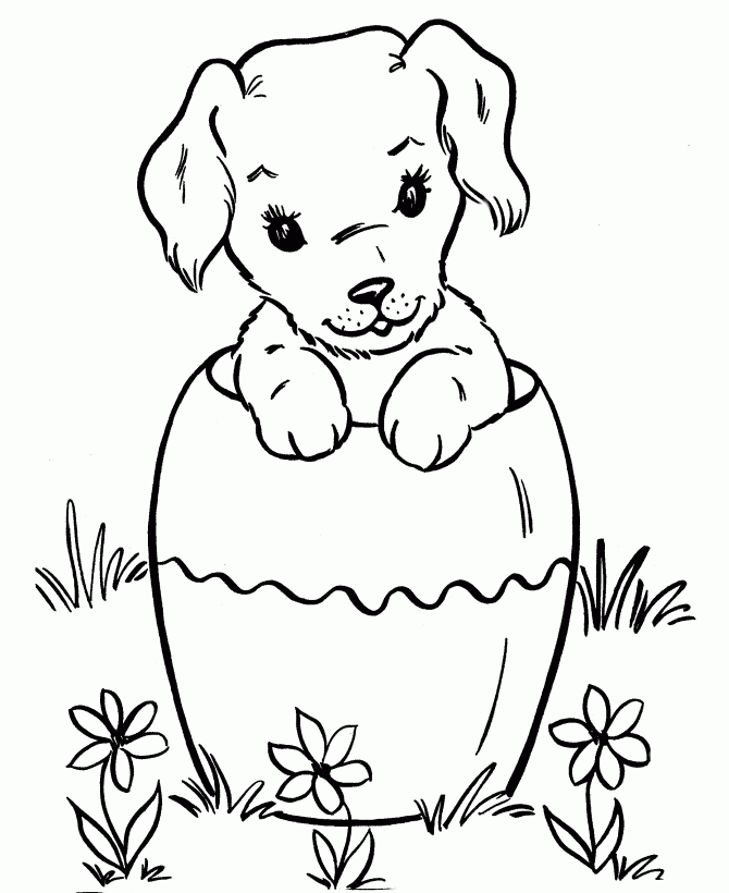 Featured image of post Cute Puppy Coloring Pages To Print - Vector coloring book of red puppy dog labrador retriever.